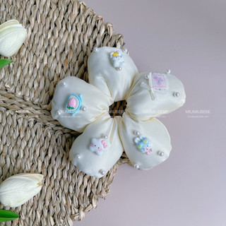 Cột tóc hình bông hoa, scrunchies bông to SZ TO đính charm