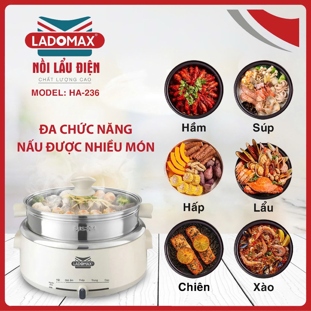 NỒI LẨU ĐIỆN LÒNG RỜI LADOMAX HA-236