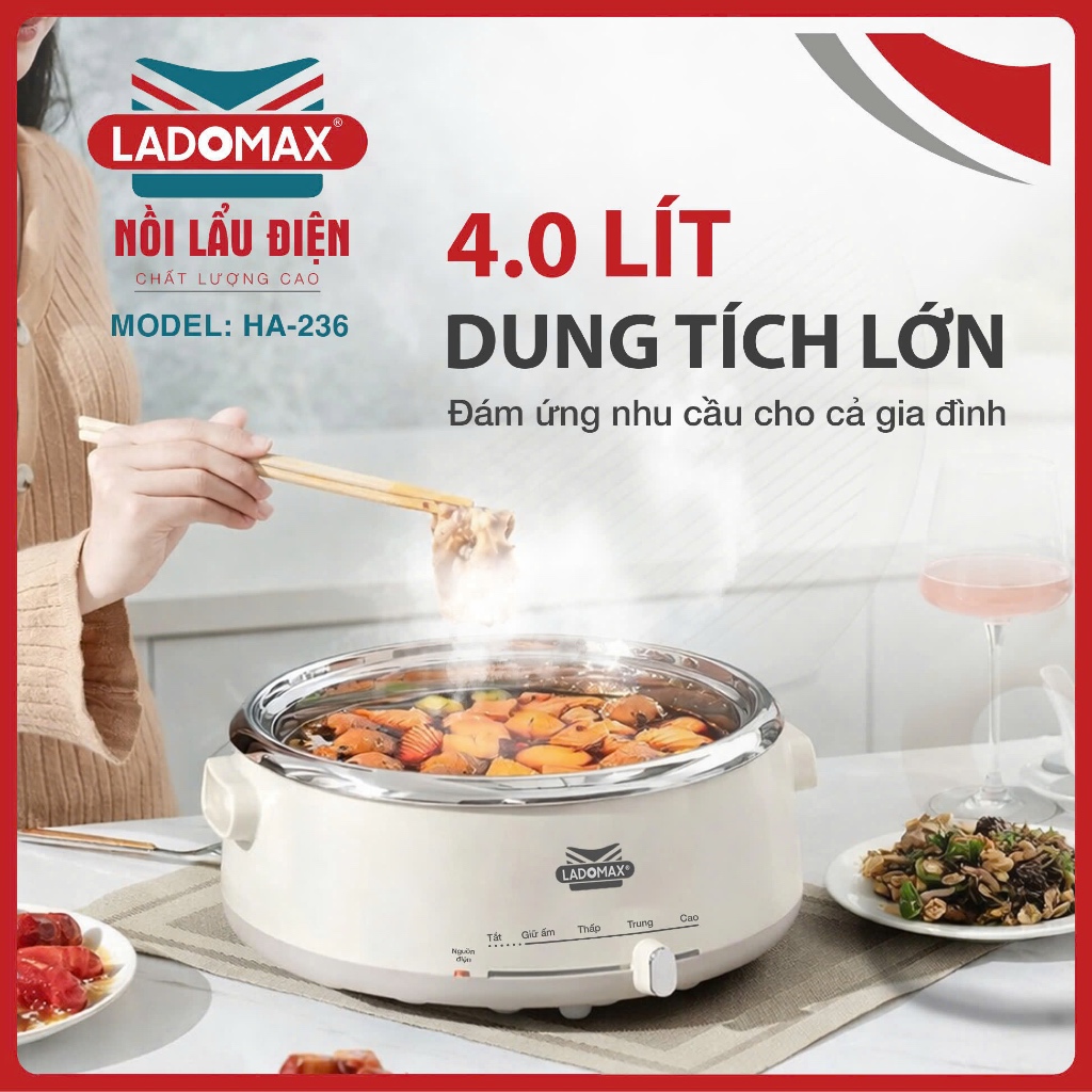 NỒI LẨU ĐIỆN LÒNG RỜI LADOMAX HA-236
