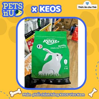 (HÀNG MỚI) KEOS+ Thức ăn viên nén cho thỏ cảnh, cỏ alfalfa và cà rốt size 2kg