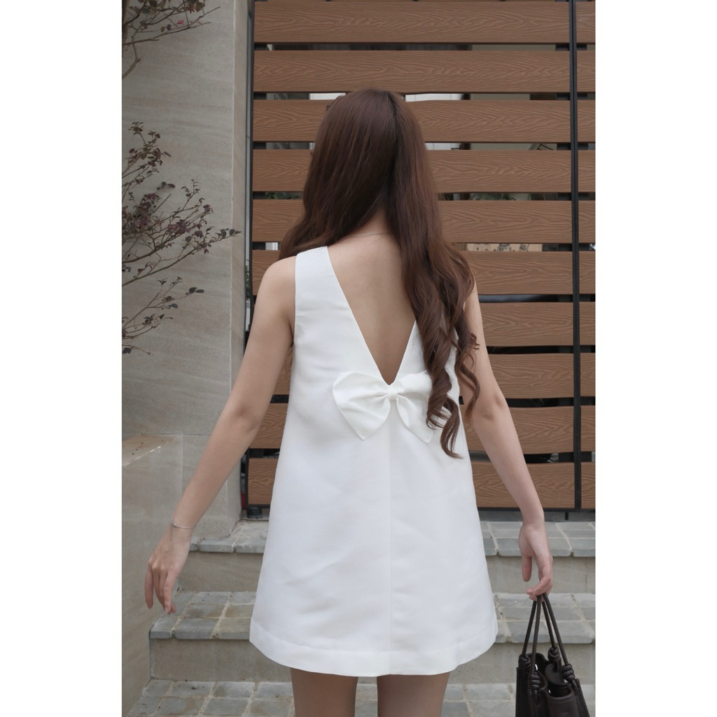 ELIA Dress | Váy tafta ánh kim đính nơ lưng