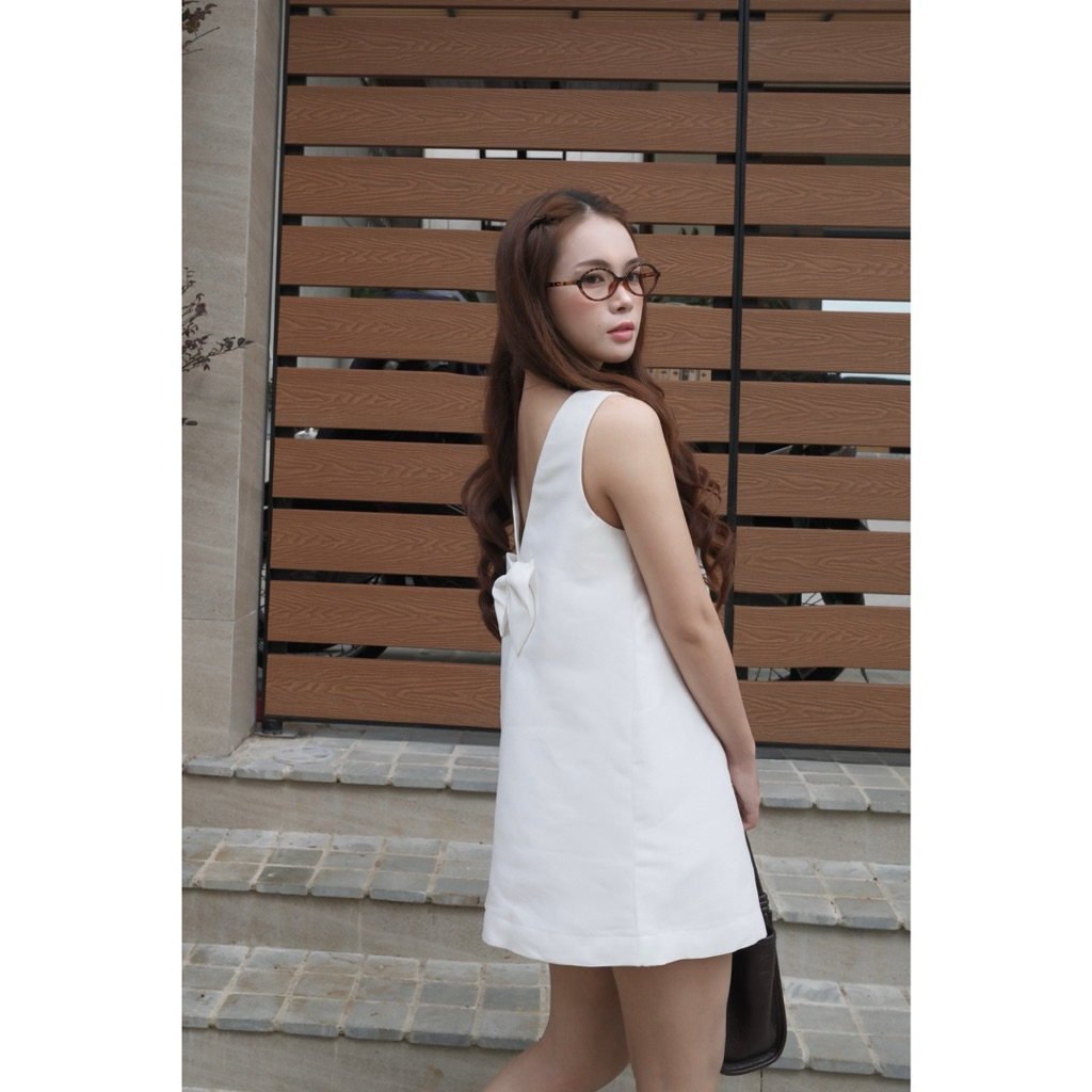 ELIA Dress | Váy tafta ánh kim đính nơ lưng