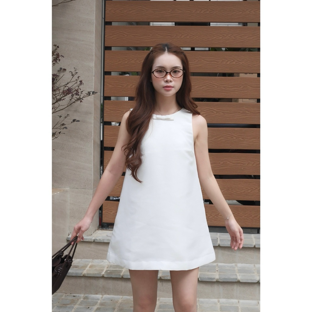 ELIA Dress | Váy tafta ánh kim đính nơ lưng