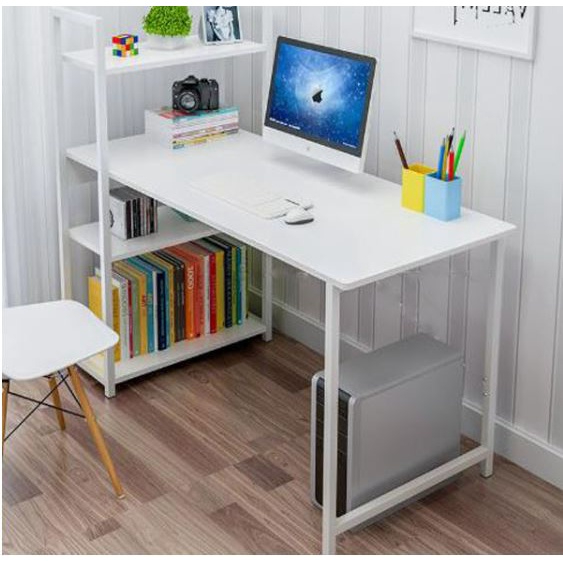 [FURNI HOME] Bàn Làm việc Liền kệ sách chân sắt mặt gỗ công nghiêp BLK03T ( kích thước lớn có dụng cụ lắp ráp)