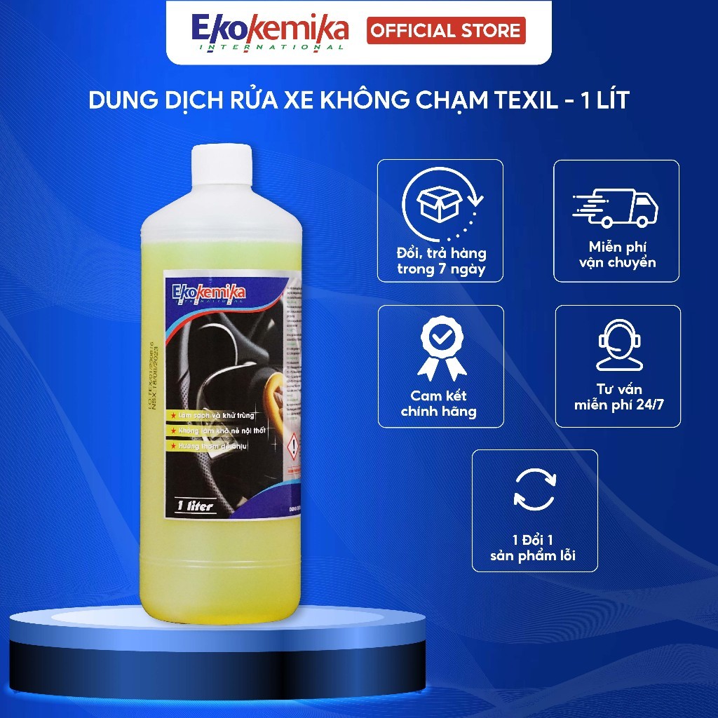 Dung dịch làm sạch ghế da, nội thất xe hơi cao cấp, đậm đặc Thương hiệu Ekokemika TEXIL-1L