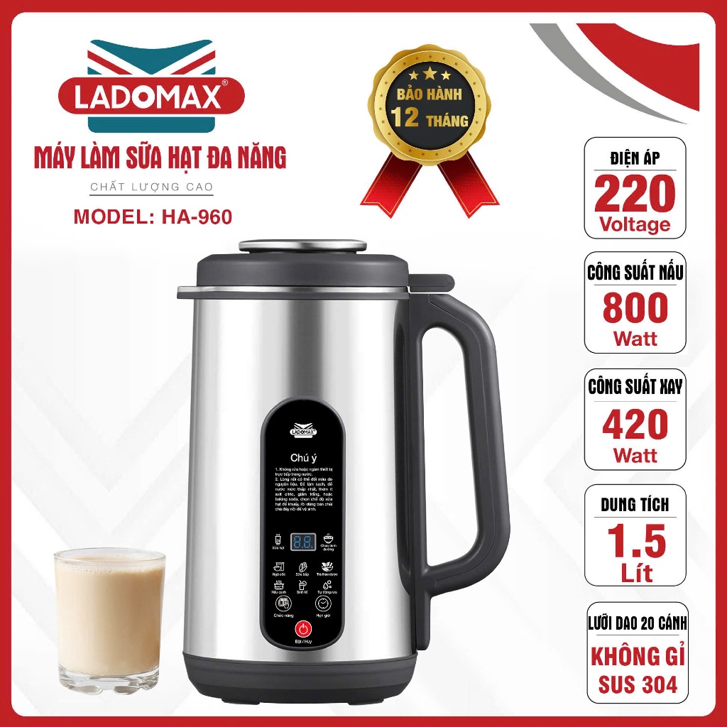MÁY LÀM SỮA HẠT ĐA NĂNG LADOMAX Model: HA-960