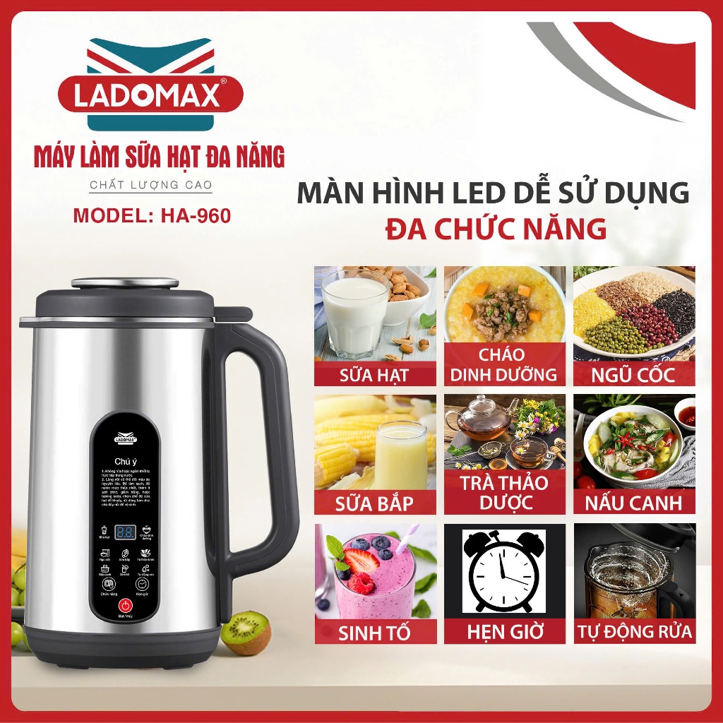 MÁY LÀM SỮA HẠT ĐA NĂNG LADOMAX Model: HA-960