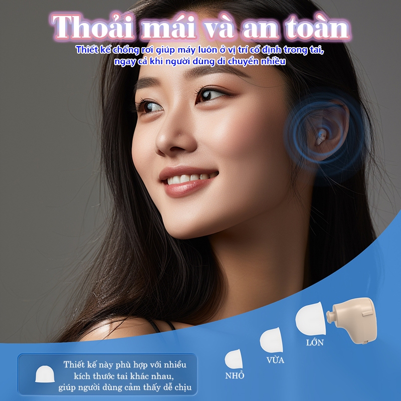 Máy trợ thính nhét tai Funmic EN-IA001A - Đeo 1 bên tai, khuyếch đại âm thanh to rõ