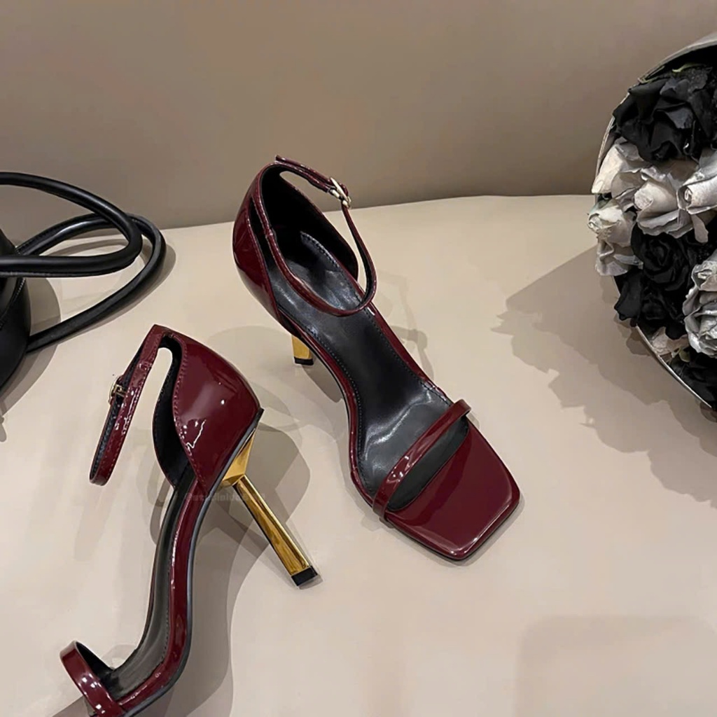 Sandal Mũi Vuông Quai Mảnh Gót Nhọn 9cm Mimi Shop – Cao Gót Nữ Quyến Rũ, Sang Trọng, Tôn Dáng