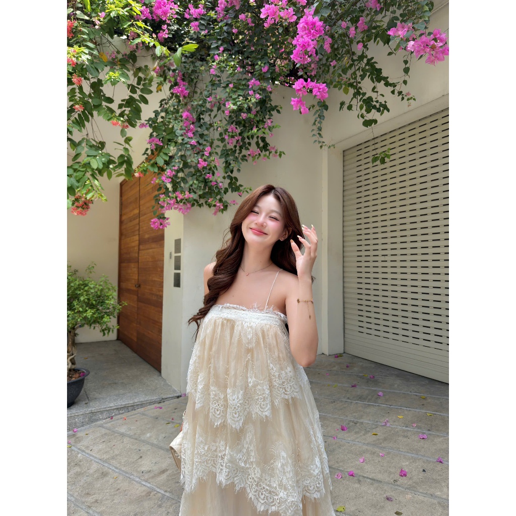 Váy maxi đi biển dáng xòe babydoll - SÓNG BIỂN