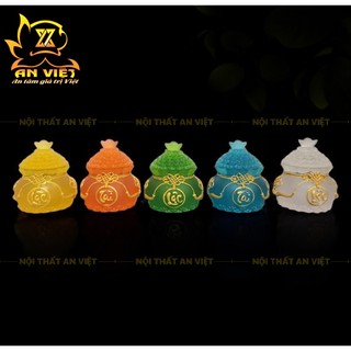 Hũ Đựng Muối Gạo Nước Lưu Ly Mờ - Bộ Đại Bi Tài Lộc - Cao 8cm