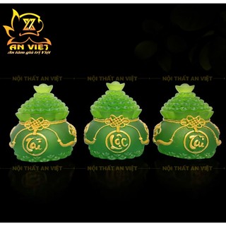 Hũ Đựng Muối Gạo Nước Lưu Ly Mờ - Bộ Đại Bi Tài Lộc - Cao 8cm