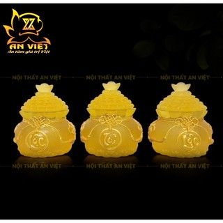 Hũ Đựng Muối Gạo Nước Lưu Ly Mờ - Bộ Đại Bi Tài Lộc - Cao 8cm