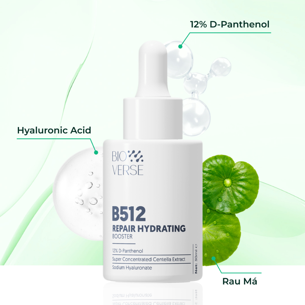 Serum dưỡng ẩm phục hồi Bioverse B512 Repair Hydrating Booster làm dịu cho da căng bóng 30ml | BigBuy360 - bigbuy360.vn