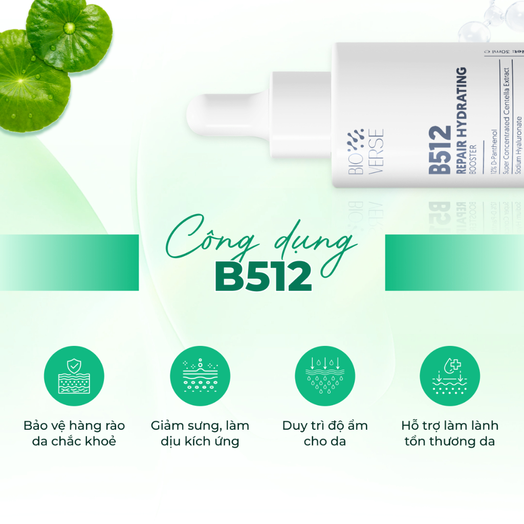 Serum dưỡng ẩm phục hồi Bioverse B512 Repair Hydrating Booster làm dịu cho da căng bóng 30ml | BigBuy360 - bigbuy360.vn