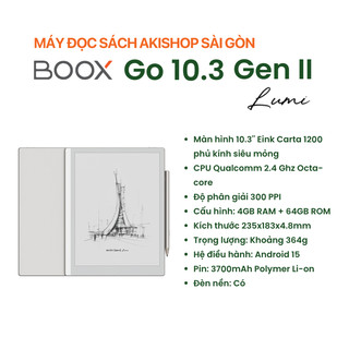 Máy đọc sách Boox Go 10.3 Gen II Lumi có đèn nền hỗ trợ kèm bút cảm ứng chính hãng - Kho HCM