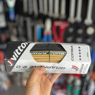 Vỏ Xe Đạp Đua Vittoria Corsa Graphene 2.0 700x25-28C Mật Độ Sợi 320 TPI hông vàng, Xe Đạp Đường Trường, Ấp Suất 120 PSI