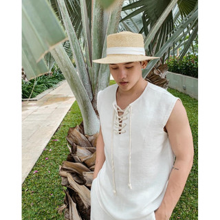 Sơmi cổ V đan dây - Clean Shirt ngắn- Minimal style