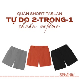 3PhầnTư - Quần Short Nam Nữ Phối Lưng Dây Rút Vải Taslan Dù Gió Thoáng Khí - BSHM24007