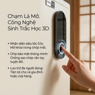 Két Sắt Vân Tay Mã Số 45x38x32cm Màu Trắng Xám Chống Trộm XT - Bảo Hành 24 Tháng (Kèm 2 Chìa Khóa Dự Phòng, Không Pin)