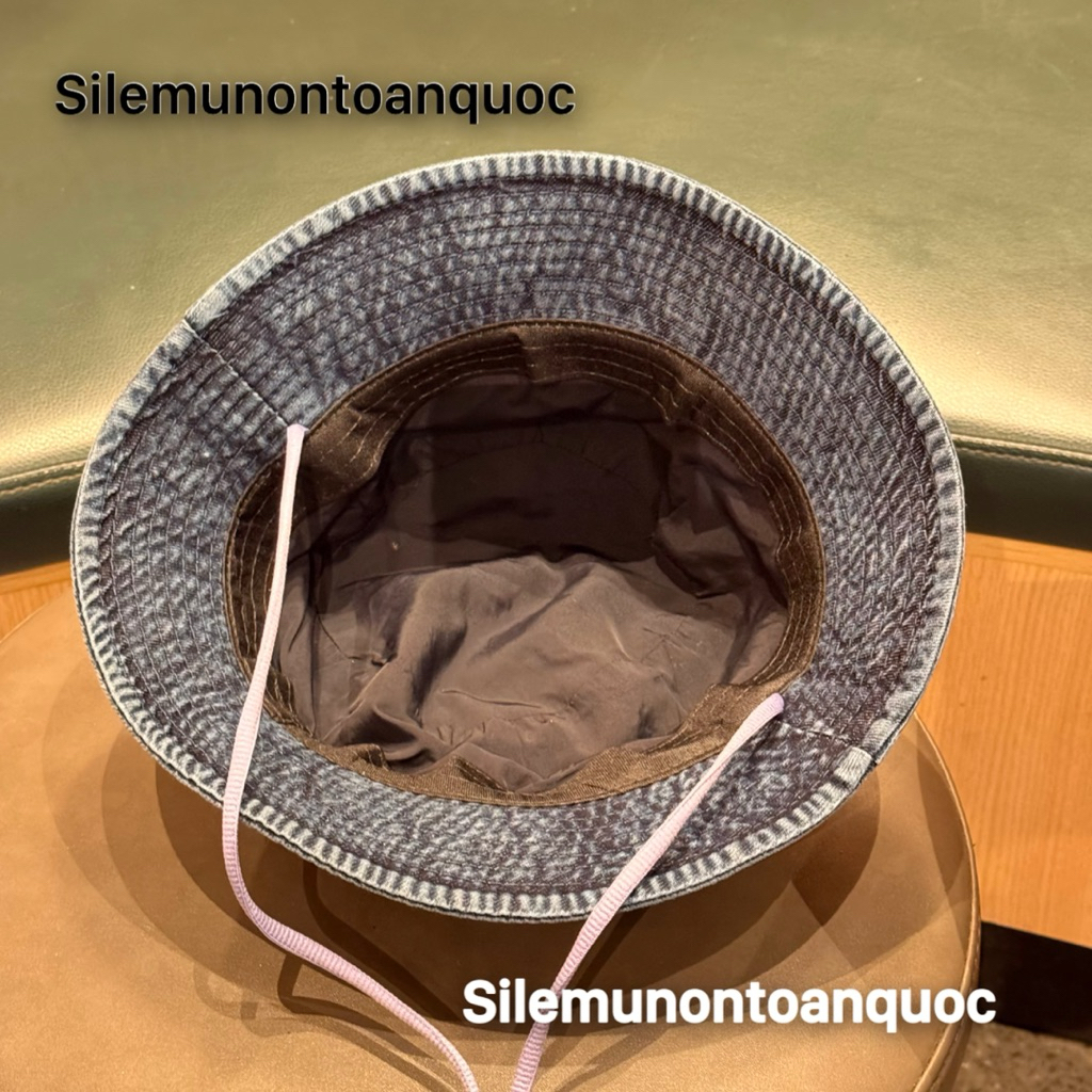 Mũ bucket jean spor-light - Nón vành tròn chất rin loang màu phối hình xinh xắn cho nữ