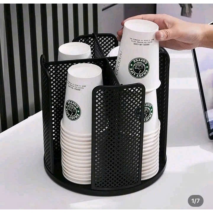 KỆ dựng ly xoay 360% dành cho quầy cafe quán nước
