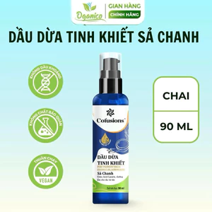 Dầu dừa tinh khiết Vietcoco hương sả chanh chăm sóc tóc, da mặt 90ml - Oganico