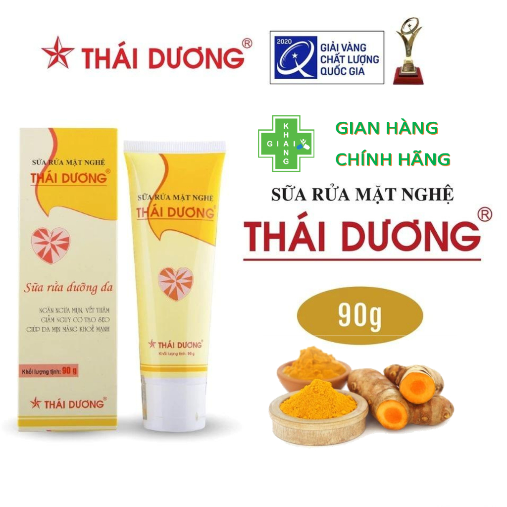 Sữa rửa mặt nghệ Thái Dương giúp làm mờ sẹo thâm, sát khuẩn vết thương và tạm biệt mụn, nám, tàn nhang (Chai 90g)