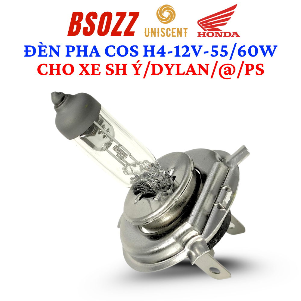 Bóng Đèn Xe Máy Halogen Pha/Cos H4-12V-55W SH Ý/DYLAN/@/PS Chip Osram BSOZZ- Made In Thailand