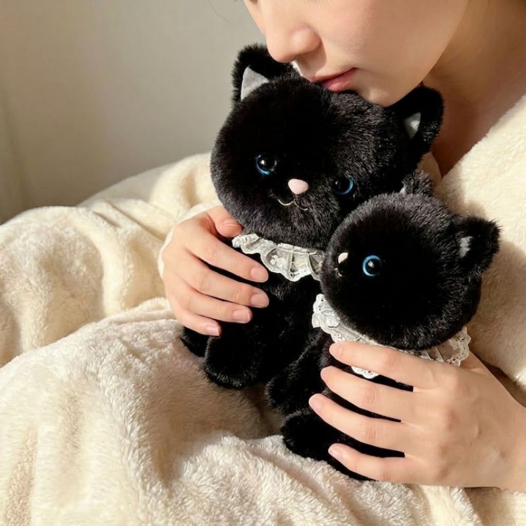 Gấu Bông Mèo Đen Tiểu Thư Thiết Kế Sang Chảnh Lông Kim Tơ Có Mùi Thơm Làm Quà Tặng Cho Bé, Bạn Gái