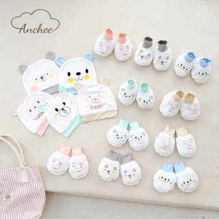 Set mũ bao tay bao chân sơ sinh cotton peptit cao cấp – Bộ mũ sơ sinh mềm mịn, chống xước, thấm hút tốt cho bé