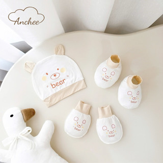 Set mũ bao tay bao chân sơ sinh cotton peptit cao cấp – Bộ mũ sơ sinh mềm mịn, chống xước, thấm hút tốt cho bé