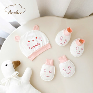 Set mũ bao tay bao chân sơ sinh cotton peptit cao cấp – Bộ mũ sơ sinh mềm mịn, chống xước, thấm hút tốt cho bé