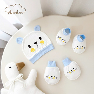 Set mũ bao tay bao chân sơ sinh cotton peptit cao cấp – Bộ mũ sơ sinh mềm mịn, chống xước, thấm hút tốt cho bé