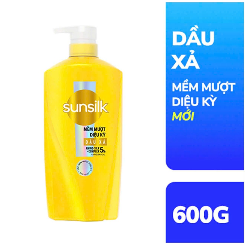 Dầu xả Sunsilk Mềm Mượt Diệu Kỳ và Óng Mượt Rạng Ngời 600G