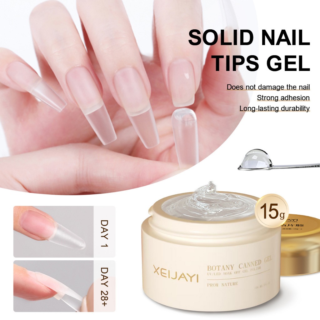 XEIJAYI 15g Sơn móng tay dạng gel đa năng mới có thể dùng để dán móng giả và phụ kiện, thích hợp cho tiệm làm móng