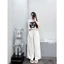 Quần Dài Nữ Dáng Suông Phối Viền Ren Chất Vải Đũi Lụa Nhật Mềm Mát Xuân Hè SANA CLOSET #1854