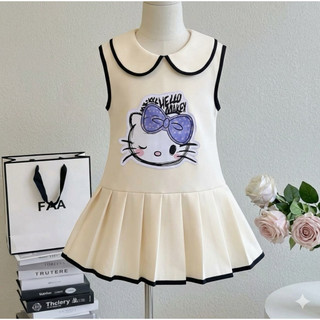 Váy Hellokitty cổ sen cho bé gái (10-35kg) chất poly mềm