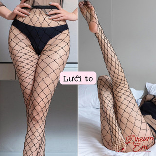 [Dream Em] Quần Tất Dạng Lưới Nhỏ, Vừa, To Màu Đen Xuyên Thấu Chất Siêu Dai
