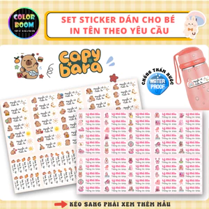 Set 85 Sticker Dán Đồ Dùng Cho Bé - MẪU CAPYBARA Hottrend - Colorboomshop