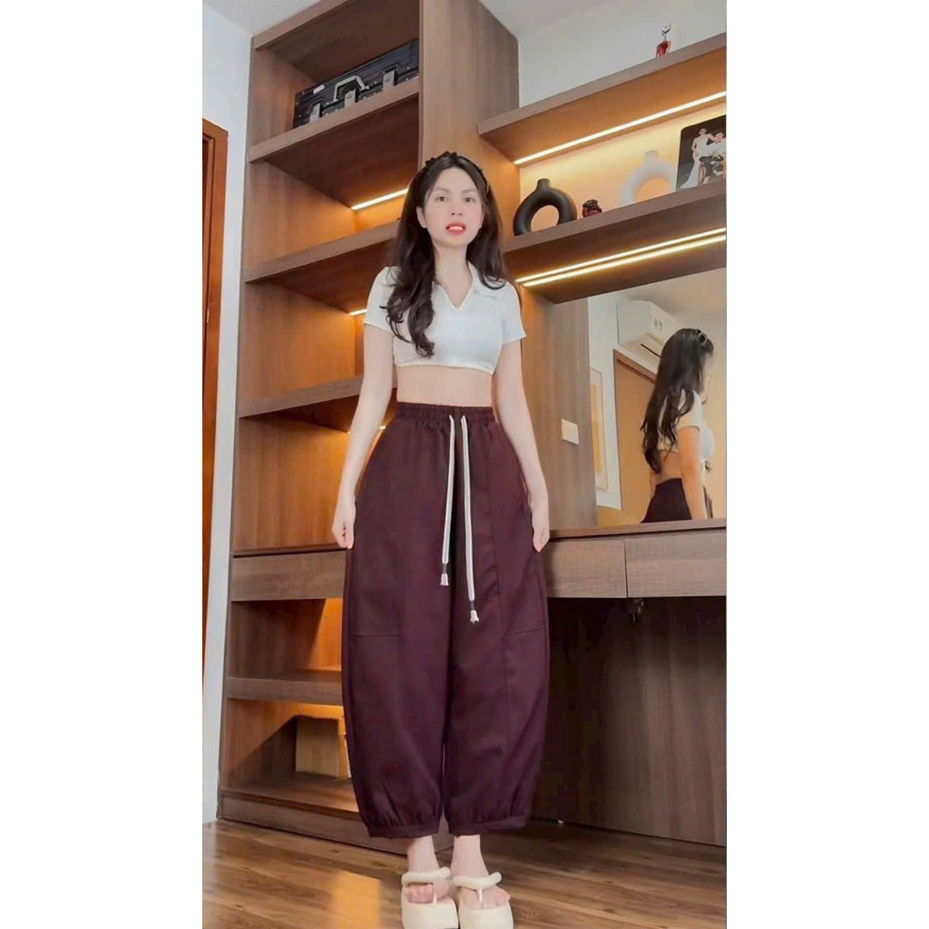 Quần Dài Nữ Kaki Mềm Form Thụng Bo Viền, Quần Nữ Cạp Cao Tôn Dáng Dễ Phối Đồ | SANA CLOSET #94