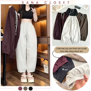 Quần Dài Nữ Kaki Mềm Form Thụng Bo Viền, Quần Nữ Cạp Cao Tôn Dáng Dễ Phối Đồ | SANA CLOSET #94