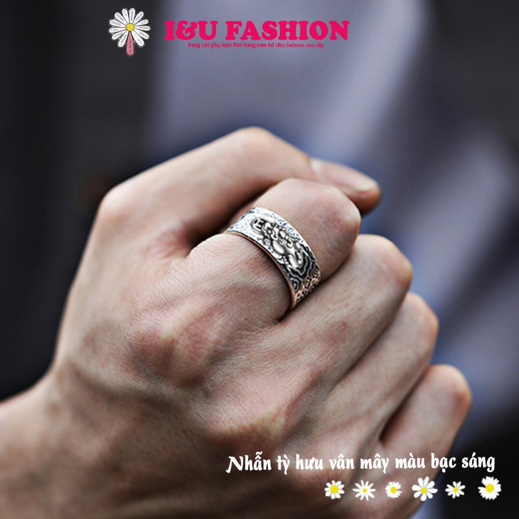 Men's 925 Silver Feng Shui Ring by I&U Fashion