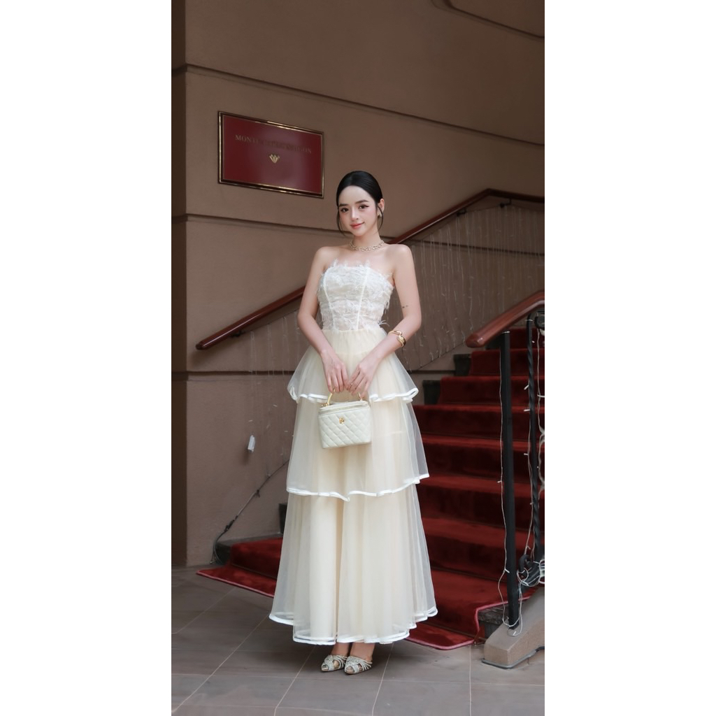 LASY Thời Trang Nữ| Đầm Váy Cúp Ngực Dáng Xoè 3 Tầng - Đầm Đi Tiệc