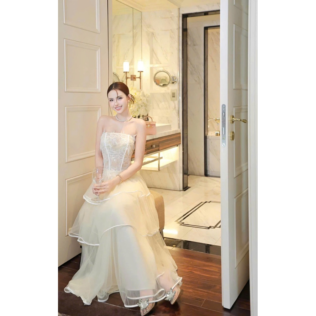 LASY Thời Trang Nữ| Đầm Váy Cúp Ngực Dáng Xoè 3 Tầng - Đầm Đi Tiệc