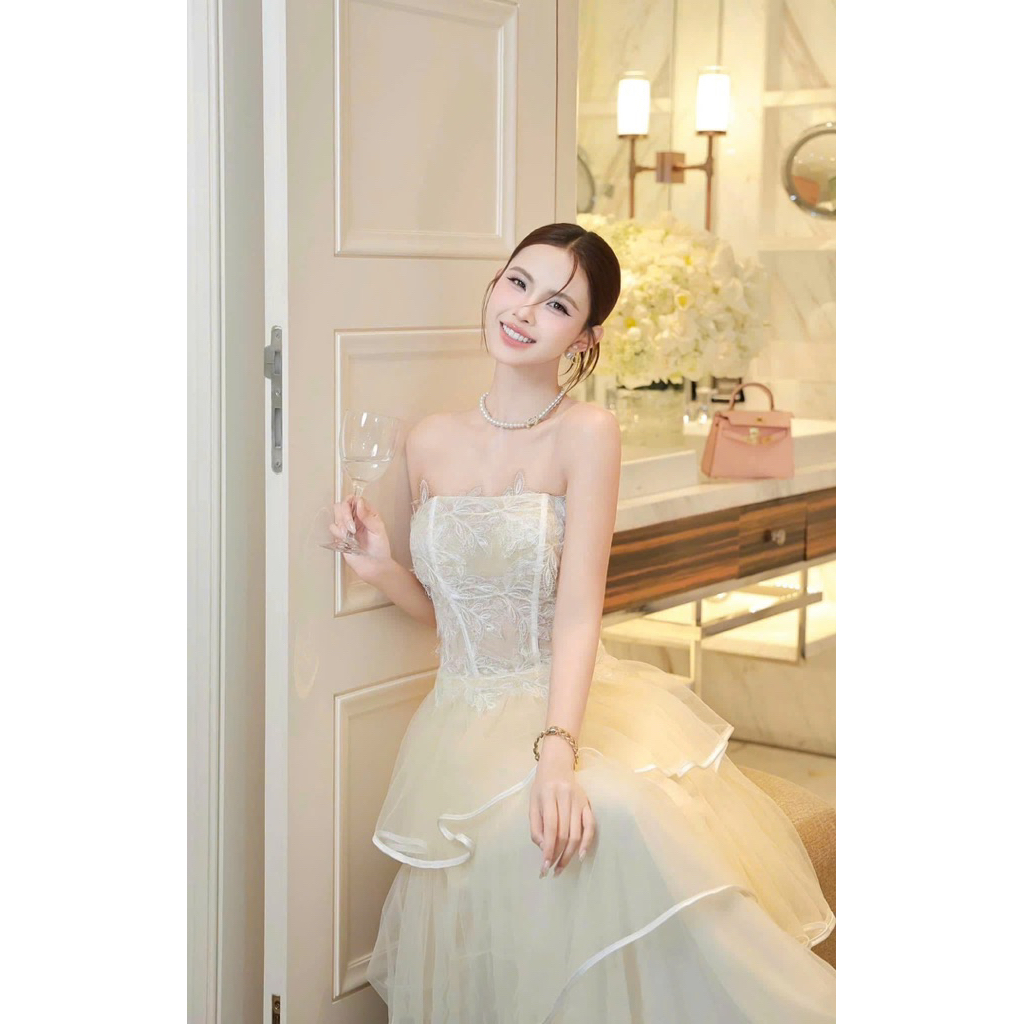 LASY Thời Trang Nữ| Đầm Váy Cúp Ngực Dáng Xoè 3 Tầng - Đầm Đi Tiệc