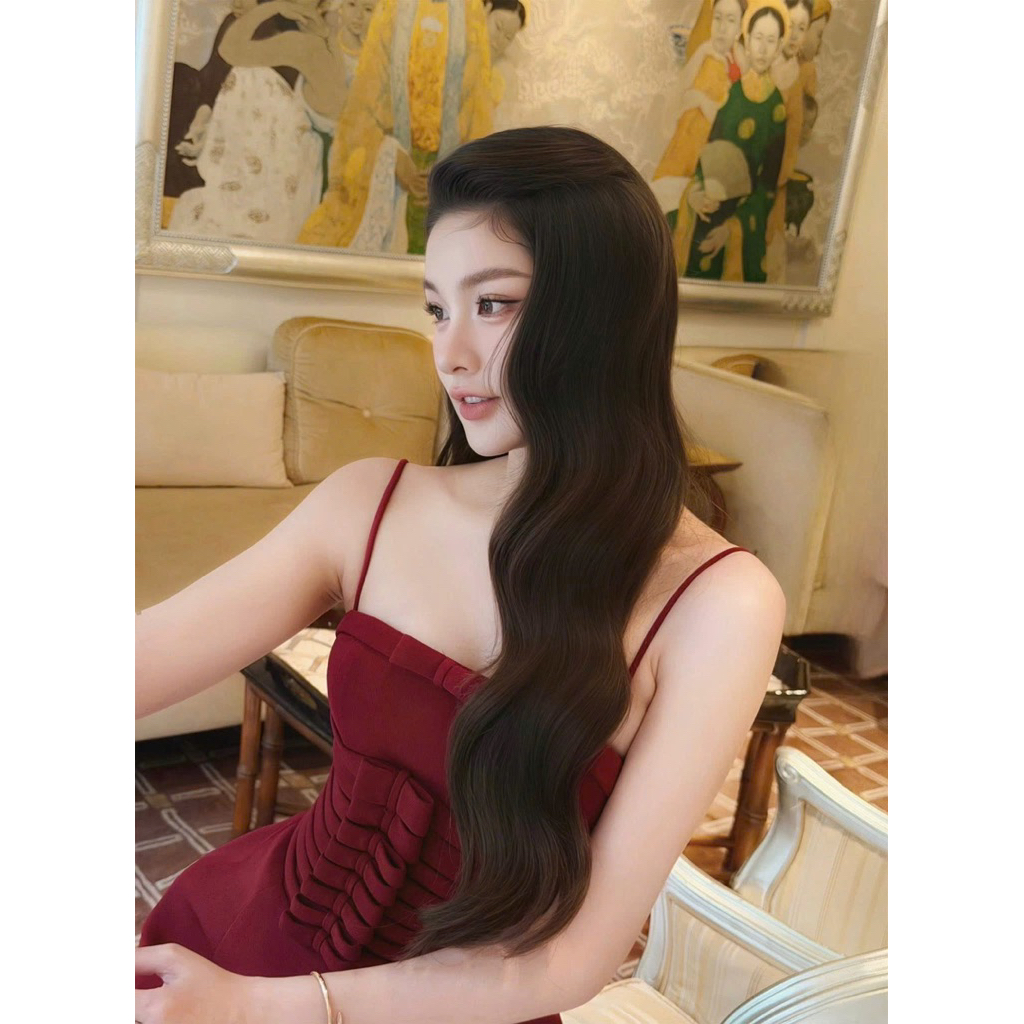 LASY Thời Trang Nữ| Sét Bộ Đầm 2 Dây Đính Nơ Kèm Choàng Lửng