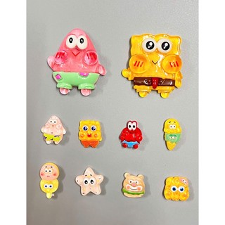 Set charm bọt biển 10 món SpongeBob + Patrick vui nhộn - Bộ trong suốt có PHÁT SÁNG