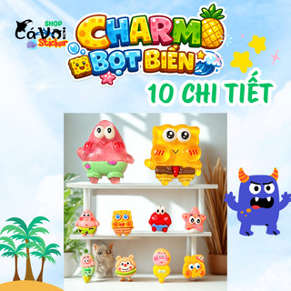 Set charm bọt biển 10 món SpongeBob + Patrick vui nhộn - 2 CHARM TO 8 CHARM NHỎ