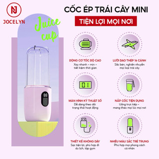 Máy Xay Sinh Tố Cầm Tay Đa Năng Không Dây JOCELYN 500ml, Máy Xay Tích Điện, Xay Đá Bào Tiện Lợi